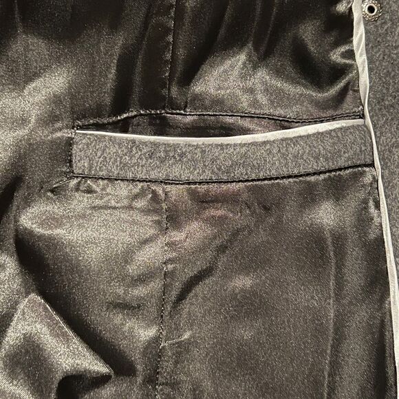 DKNY Asymmetrical Faux-Fur-Collar Coat Wool Blend Gray Extra Small NWT - Picture 7 of 10